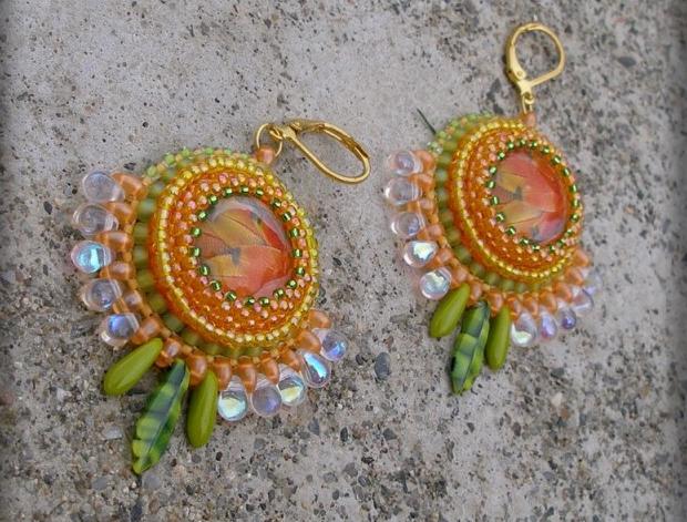 Růžové kvítí - náušnice