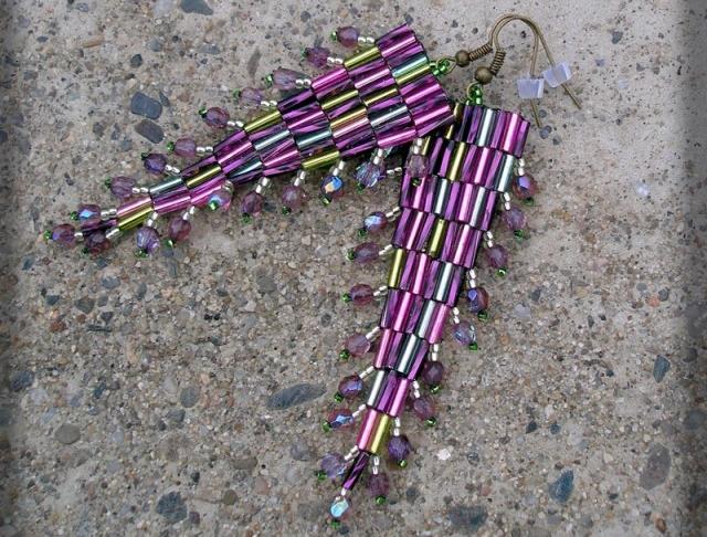 Růžové kvítí - náušnice