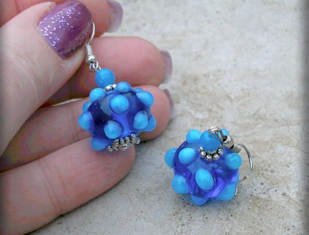 Růžové kvítí - náušnice