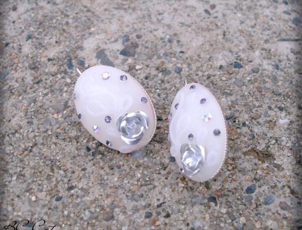 Růžové kvítí - náušnice