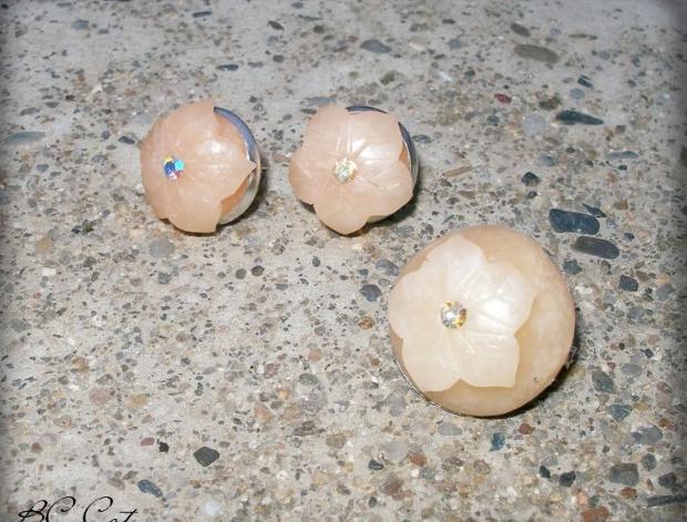 Růžové kvítí - náušnice