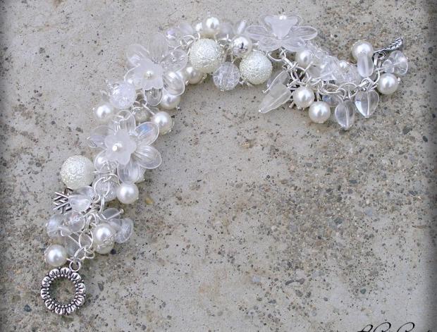 Růžové kvítí - náušnice