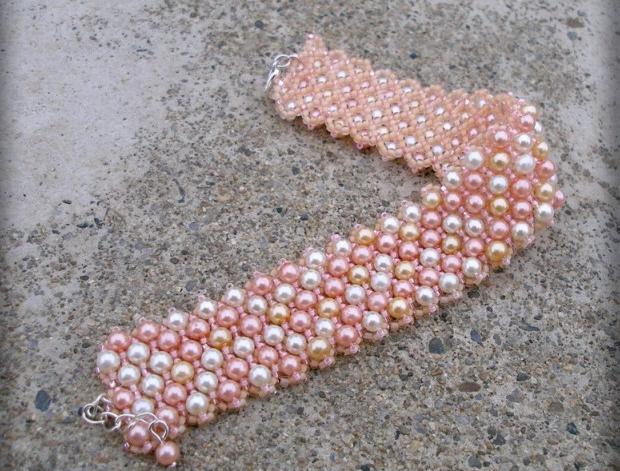 Růžové kvítí - náušnice