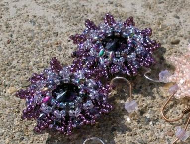 Růžové kvítí - náušnice