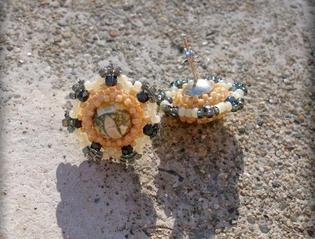 Růžové kvítí - náušnice