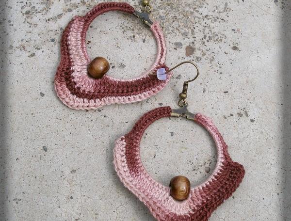 Růžové kvítí - náušnice