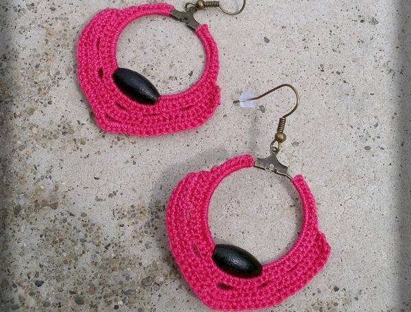 Růžové kvítí - náušnice