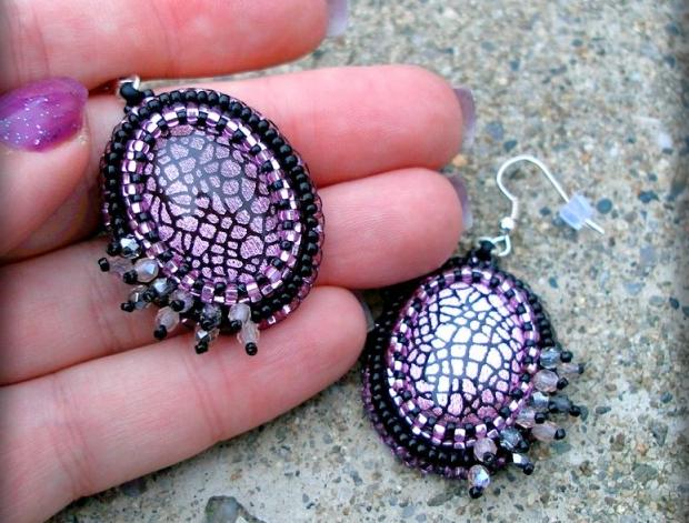 Růžové kvítí - náušnice