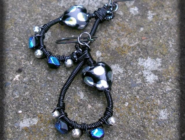 Růžové kvítí - náušnice