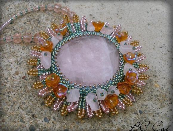 Růžové kvítí - náušnice