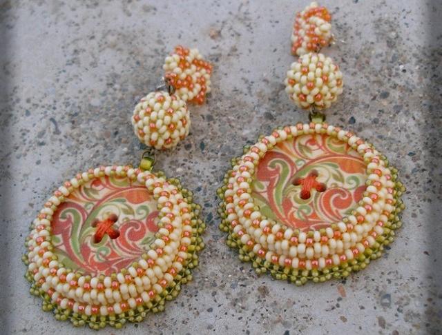 Růžové kvítí - náušnice