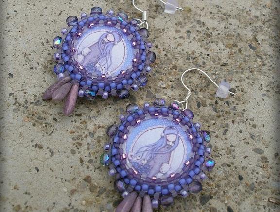 Růžové kvítí - náušnice