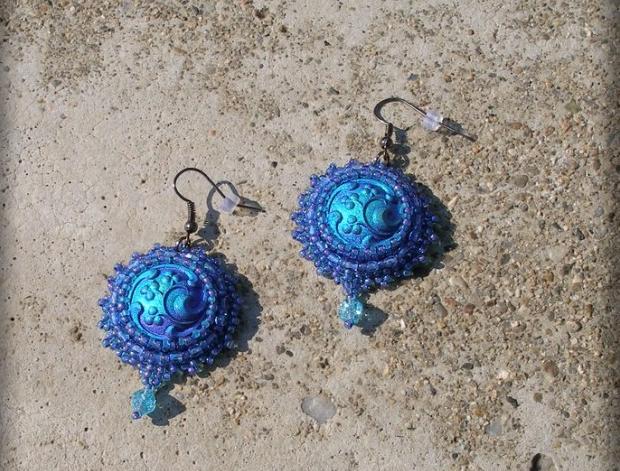 Růžové kvítí - náušnice