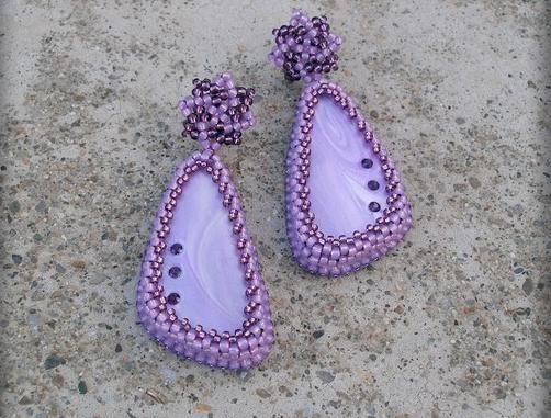 Růžové kvítí - náušnice