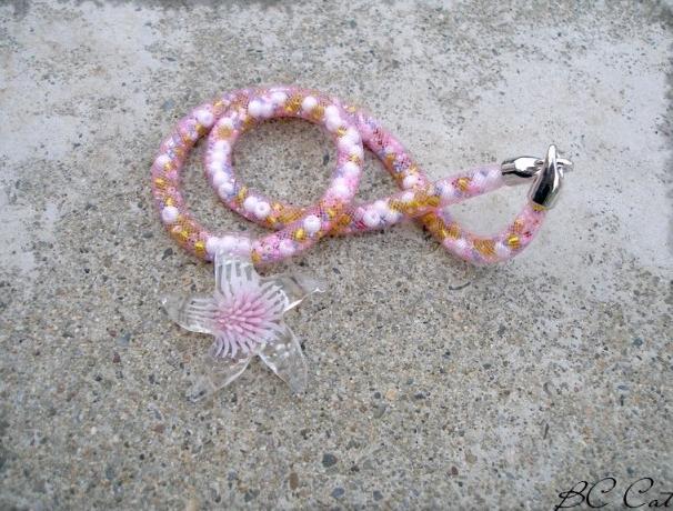 Růžové kvítí - náušnice