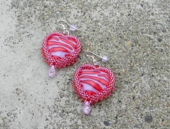 Růžové kvítí - náušnice