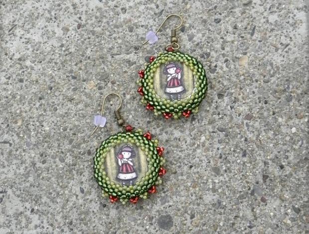 Růžové kvítí - náušnice