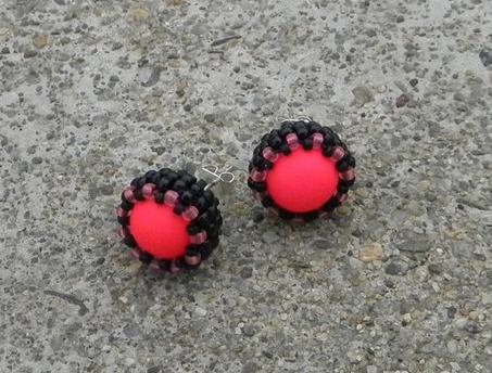 Růžové kvítí - náušnice