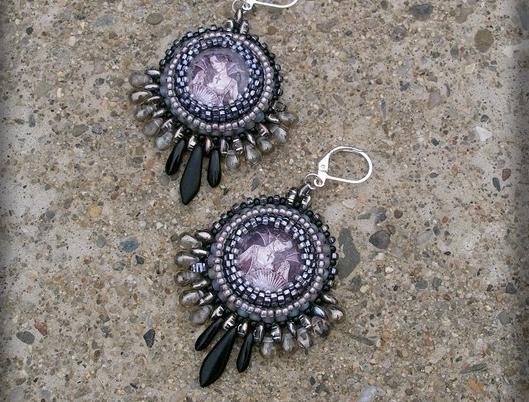 Růžové kvítí - náušnice