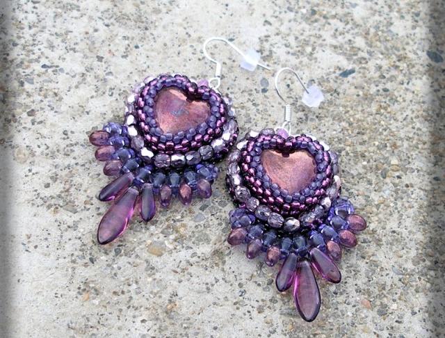 Růžové kvítí - náušnice