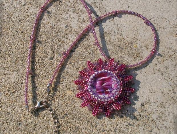 Růžové kvítí - náušnice