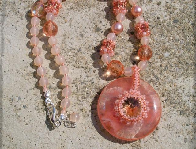 Růžové kvítí - náušnice