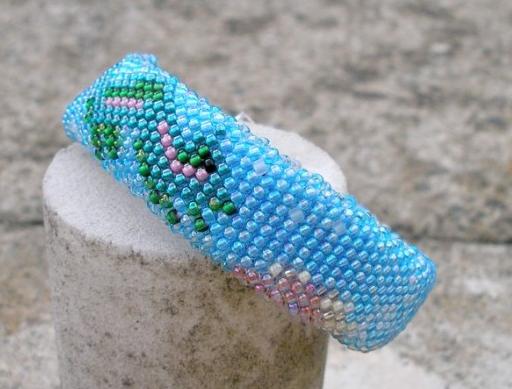 Růžové kvítí - náušnice