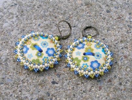 Růžové kvítí - náušnice