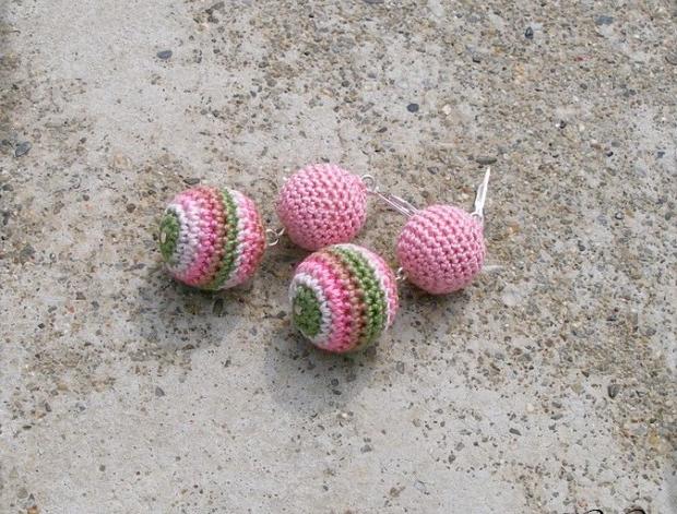 Růžové kvítí - náušnice