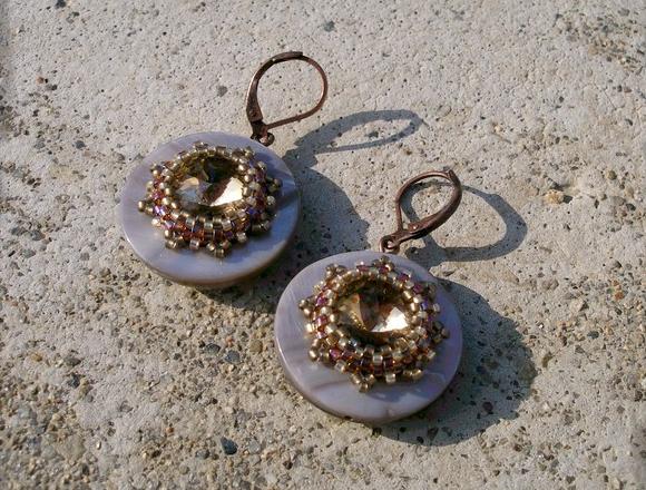 Růžové kvítí - náušnice