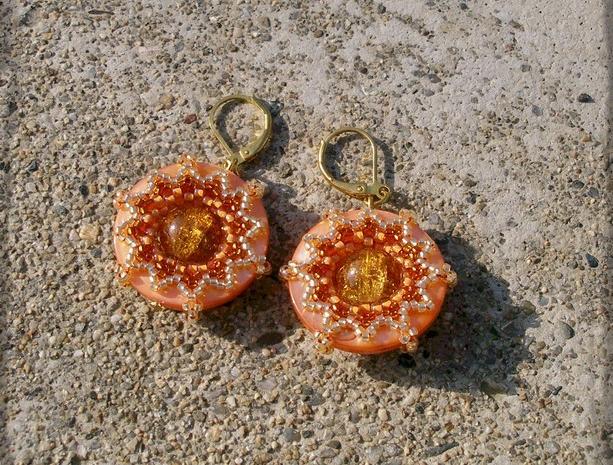 Růžové kvítí - náušnice