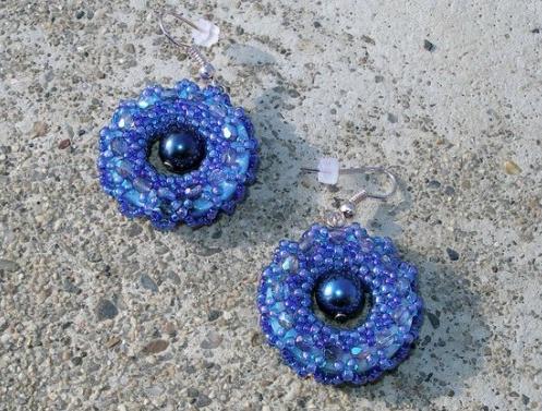 Růžové kvítí - náušnice