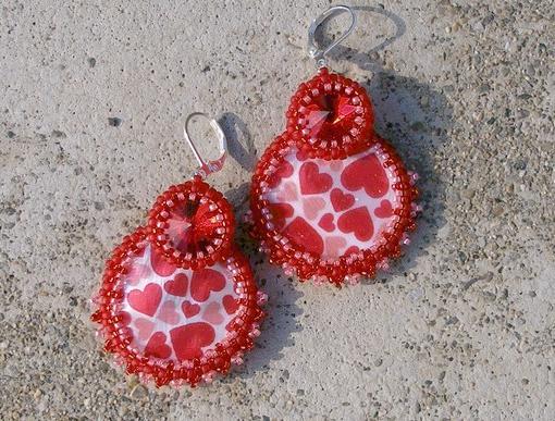 Růžové kvítí - náušnice