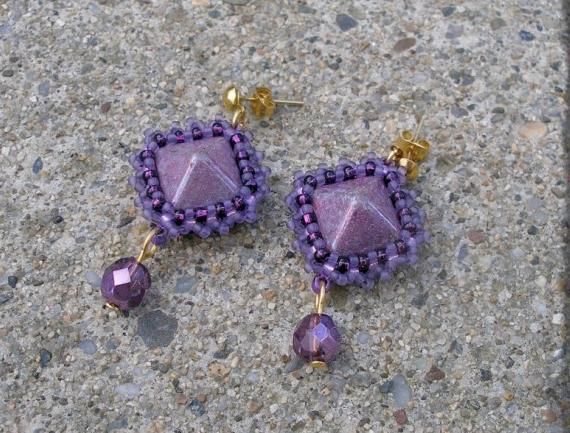 Růžové kvítí - náušnice