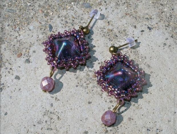 Růžové kvítí - náušnice