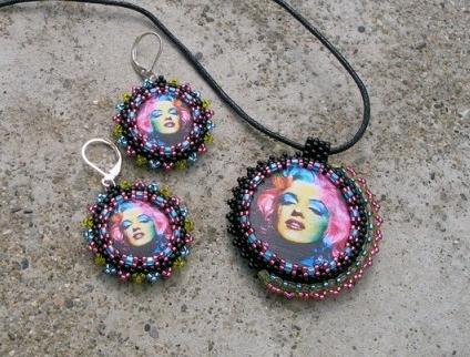 Růžové kvítí - náušnice