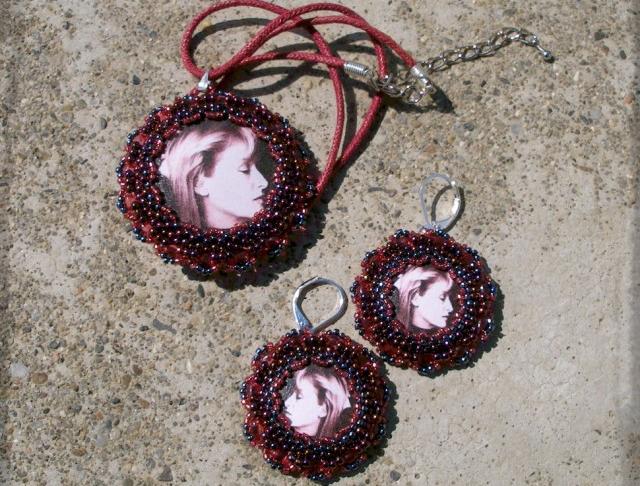 Růžové kvítí - náušnice