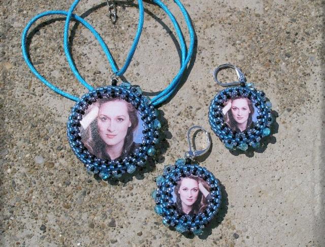 Růžové kvítí - náušnice