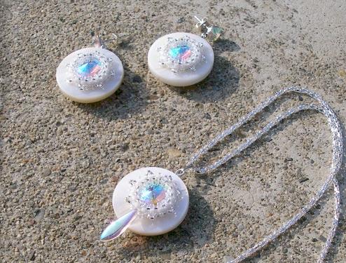 Růžové kvítí - náušnice