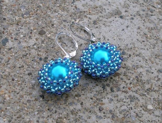 Růžové kvítí - náušnice