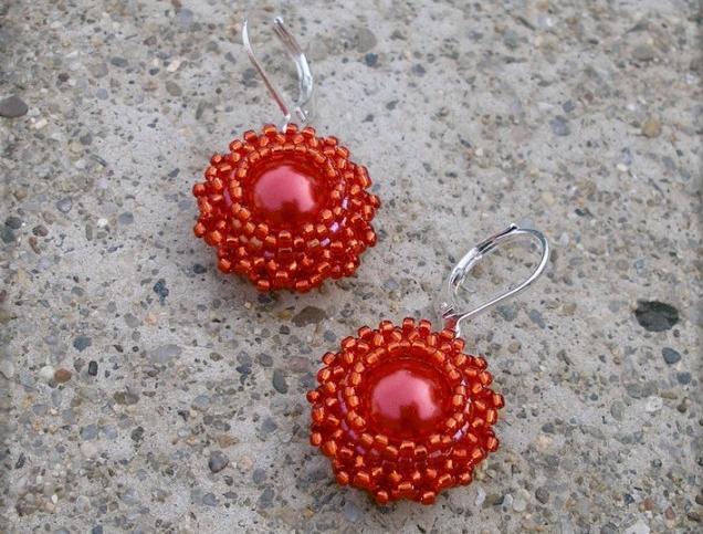 Růžové kvítí - náušnice