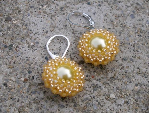 Růžové kvítí - náušnice