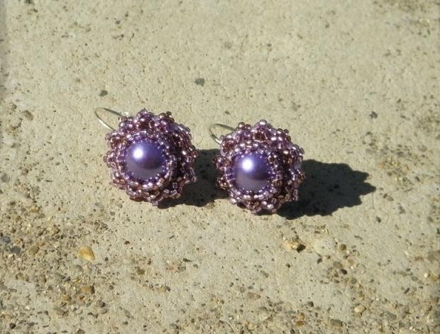 Růžové kvítí - náušnice