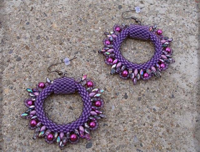 Růžové kvítí - náušnice