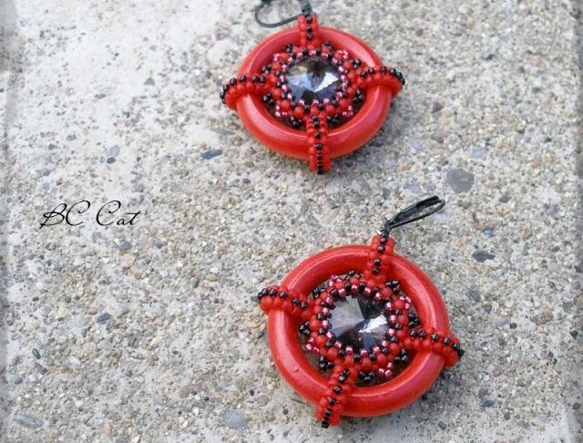 Růžové kvítí - náušnice