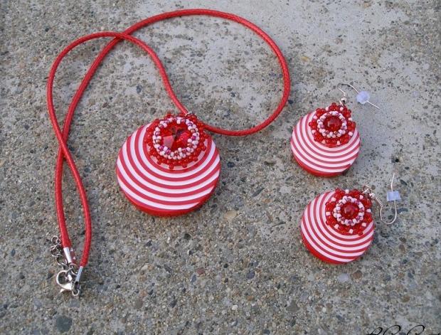 Růžové kvítí - náušnice