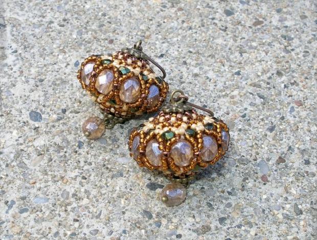 Růžové kvítí - náušnice