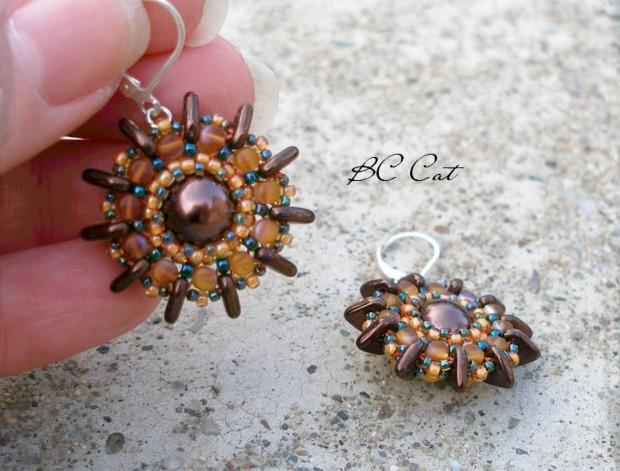 Růžové kvítí - náušnice