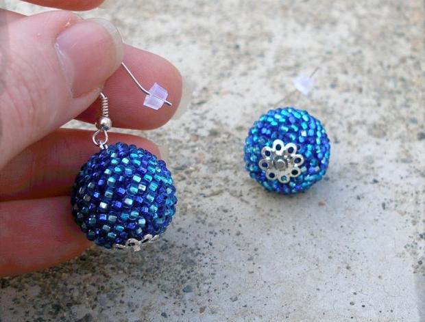 Růžové kvítí - náušnice