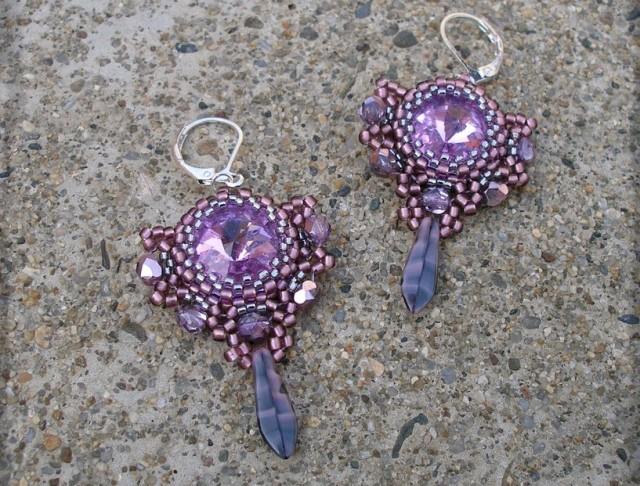 Růžové kvítí - náušnice